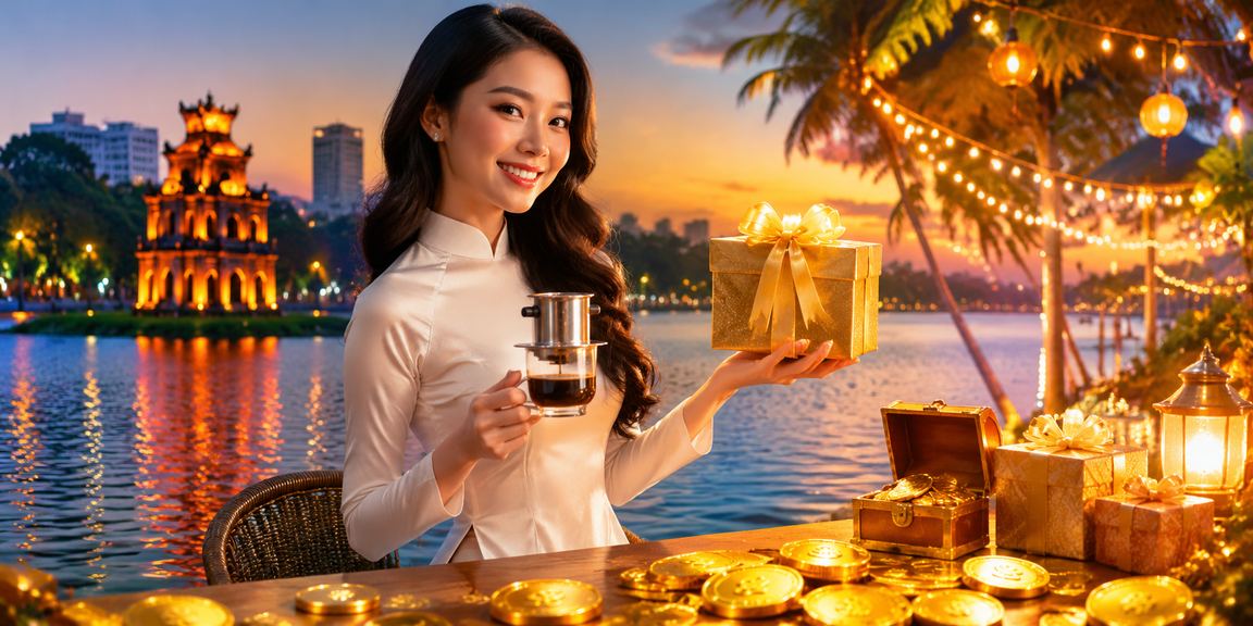 Người dùng Hà Nội thư giãn tại quán cà phê và trải nghiệm trò chơi casino trực tuyến trên điện thoại
